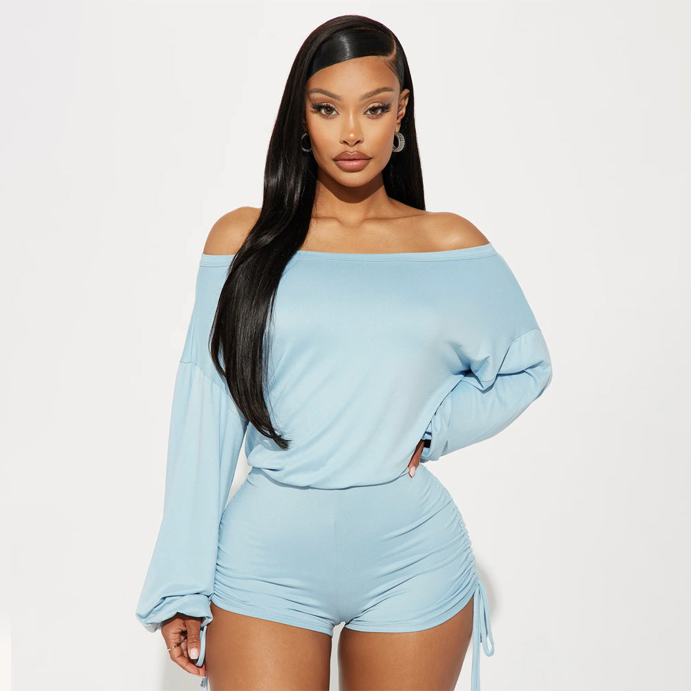 Elegant Pleated Off-Shoulder Romper