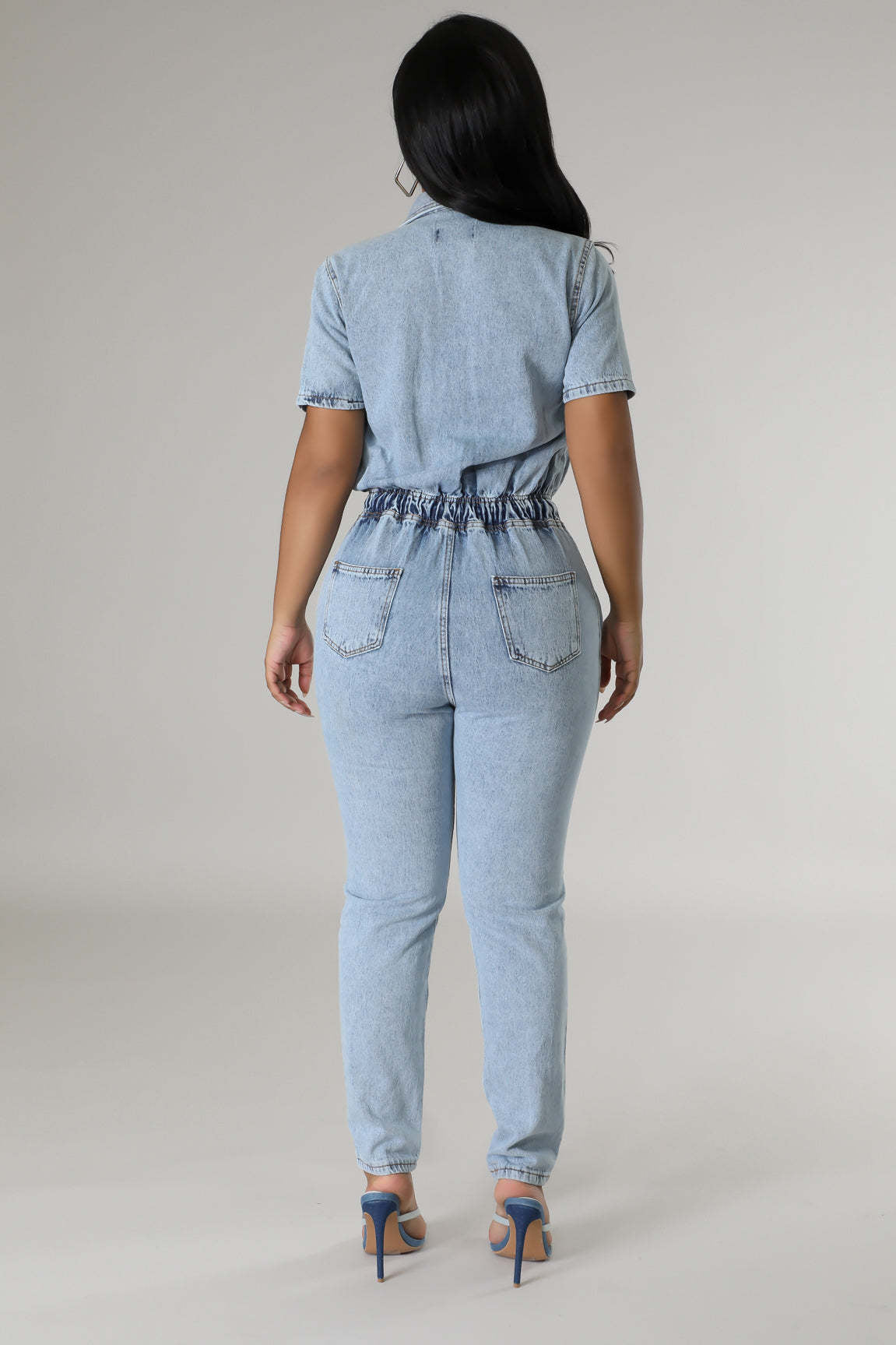 Blossom Flex Floral Denim Jumpsuit